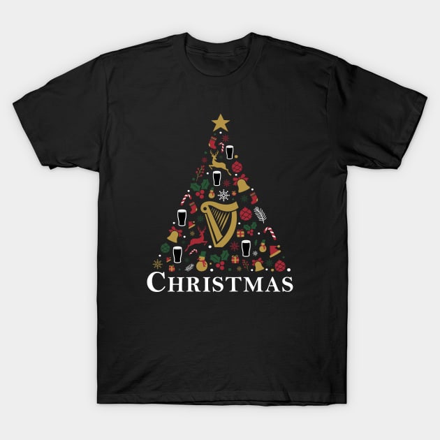 Irish Drink Christmas Tree T-Shirt by The Gift Hub